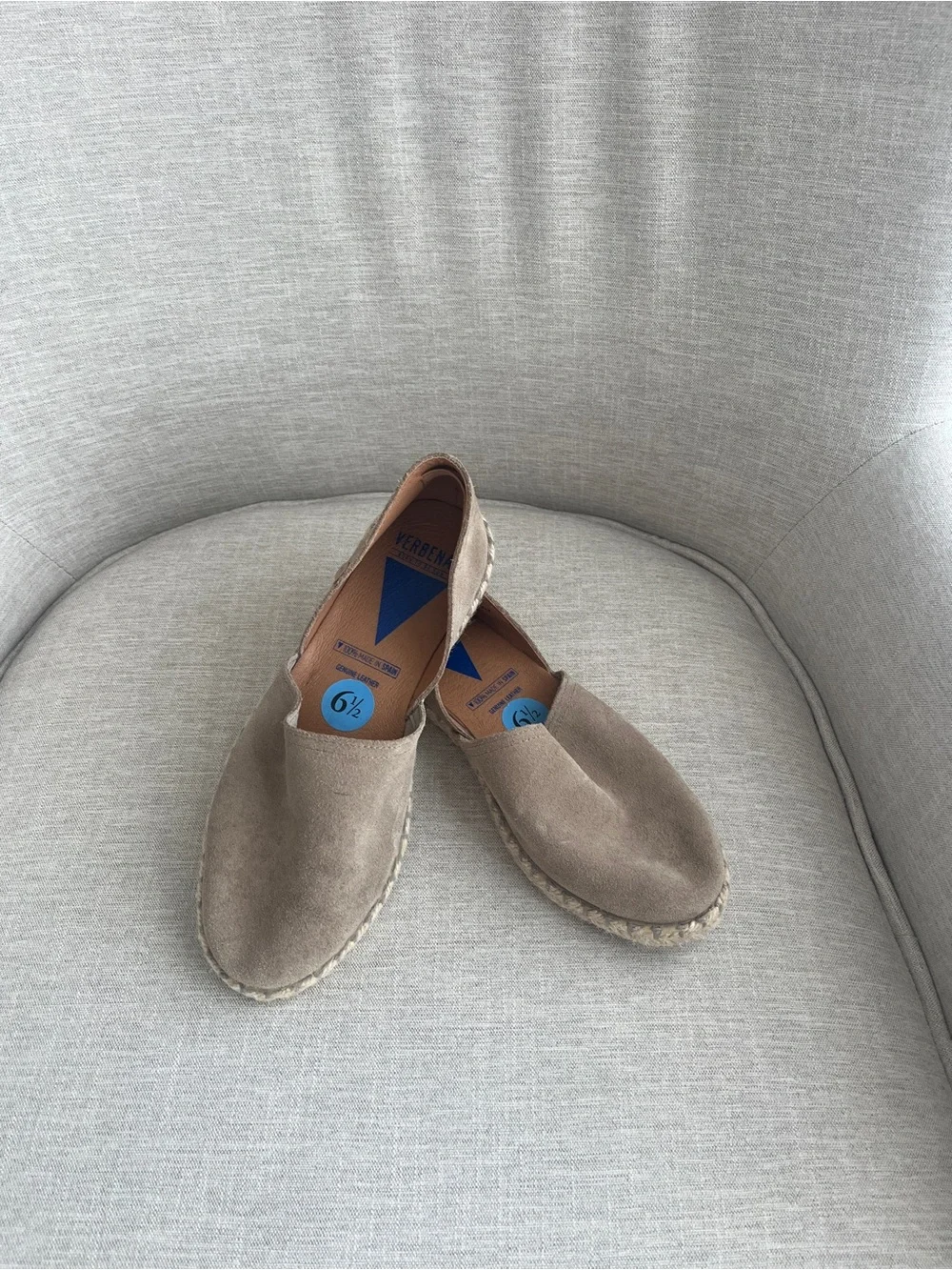 Verbenas Carmen Tan Suede Espadrille Flats Size 38